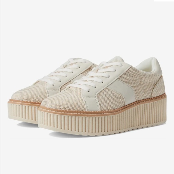 DV by Dolce Vita Bubbles Tan Almond Tweed Sz 9.5 Platform Y2K - Picture 2 of 12